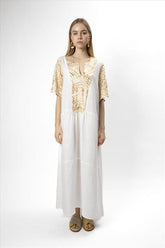 Vestido Túnica Calydon Branco/Dourado